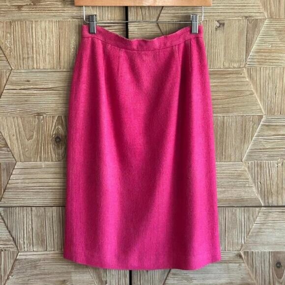 Vintage Hot Pink Silk Women's Pencil Skirt Size 6 - Picture 1 of 3